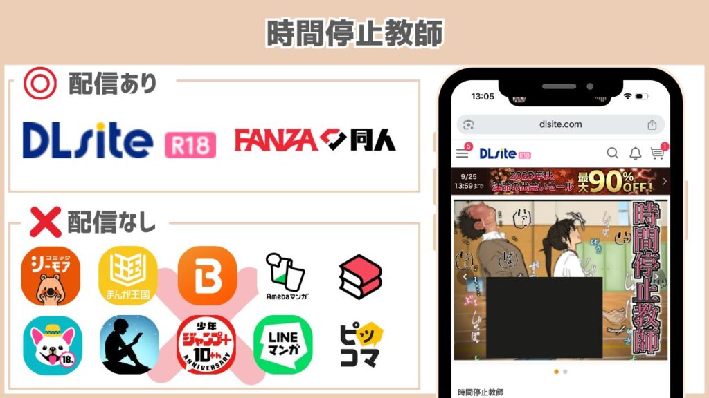 時間停止教師 配信状況