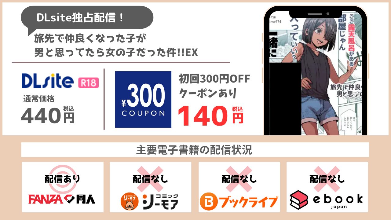 旅先で仲良くなった子が男と思ってたら女の子だった件!!EX 無料