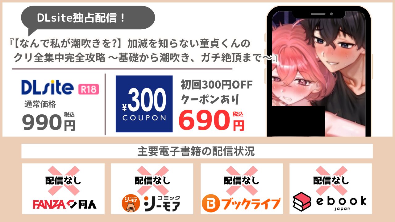 加減を知らない童貞くんのクリ全集中完全攻略 690円で読める